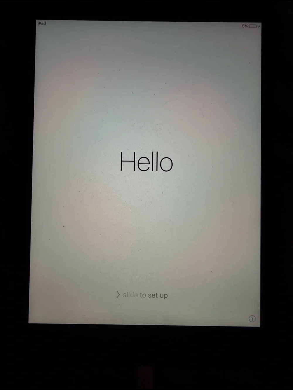Apple White Screen 'Hello' Wall Art with Black Text